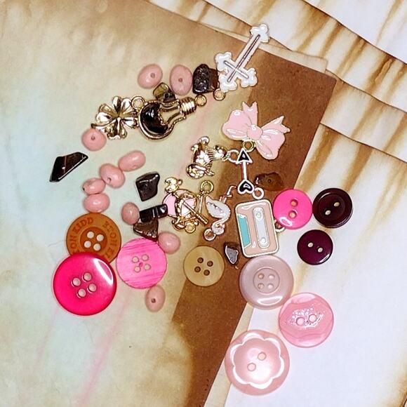 Tea Dyed Pink Junk Journal Bundle, Craft Supply Pack, Paper Crafting Kit - Picture 4 of 10